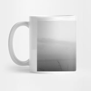 June mist at Clifton-Upon-Dunsmore in Black and white Mug